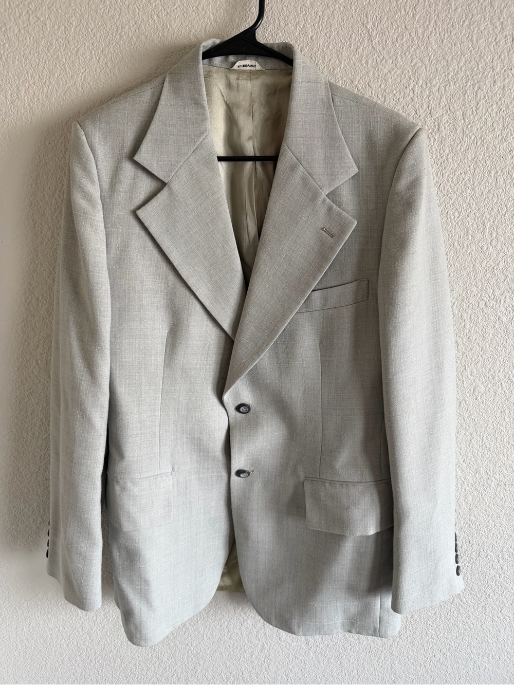 Light Gray Two-Button Men's Blazer